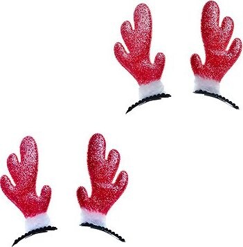 ARPEX Mini sobí rohy na sponce, červené, vánoce, 4 ks