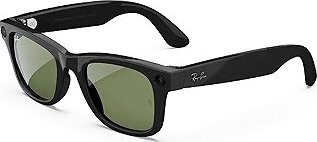 Meta RAY-BAN Meta Wayfarer (Large) Smart Glasses – Shiny Black, G15 Green