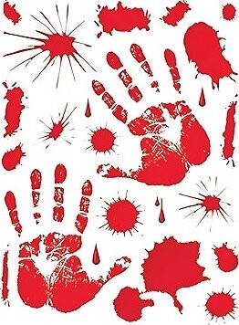 GUIRCA Dekorace Halloween, krvavé nálepky 30 × 39 cm, 46 ks