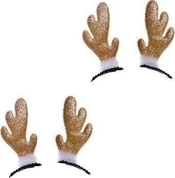 ARPEX Mini sobí rohy na sponce, zlaté, vánoce, 4 ks