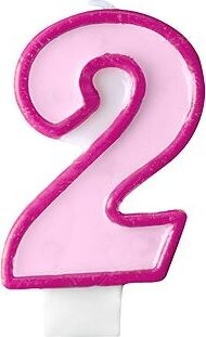 Sviečka narodeninová, 7 cm, číslica „2