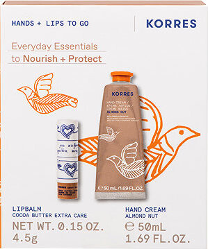 KORRES Almond Nut Hand Cream + Cocoa Butter LipBalm 50 ml