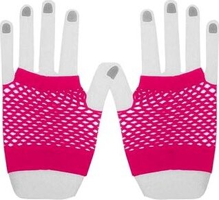 GUIRCA Retro síťované rukavice neonově růžové
