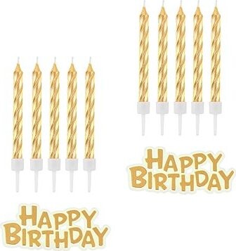 Godan Sada sviečok narodeniny – happy birthday – zlaté – 32 ks – 7 cm