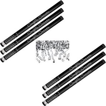 Párty konfety Sada 6 ks, 80 cm, stříbrné stužky hoblinky metalické silvestr