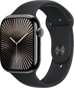 Apple Watch Series 10 42 mm Cellular Slate Titanium Case with Black Sport Band – S/M