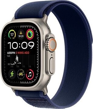 Apple Watch Ultra 2 49 mm Natural Titanium Case with Blue Trail Loop – M/L