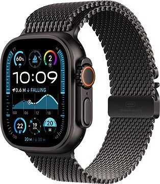 Apple Watch Ultra 2 49 mm Black Titanium Case with Black Titanium Milanese Loop – L