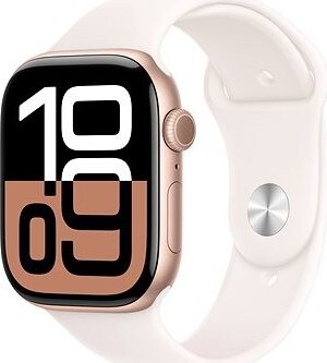 Apple Watch Series 10 46 mm Cellular Rose Gold Aluminium Case with Light Blush Šport Band – M/L