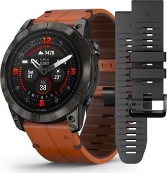 Garmin Epix Pro Gen 2 51 mm Sapphire Carbon Gray DLC Titanium Chestnut leather