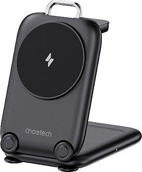 Choetech 3 in 1 Magnetic Unique Travel Wireless Charger Stand for iphone/airpods/Apple watch black