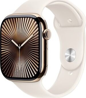 Apple Watch Series 10 42 mm Cellular Gold Titanium Case with Starlight Šport Band – M/L