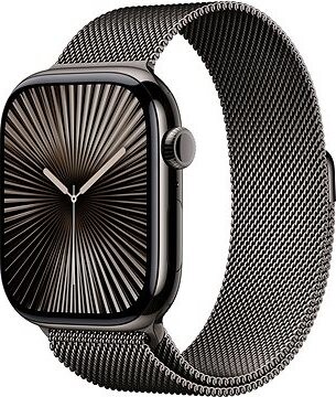 Apple Watch Series 10 46 mm Cellular Slate Titanium Case with Slate Milanese Loop – S/M