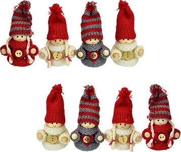 DOMMIO Pletené bábiky 8 cm, 4 ks v škatuľke, súprava 2 ks