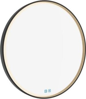 Nimco LED zrkadlo 60 cm okrúhle čierne – dotykové s nastavením jasu a farby ZPC-31000RVX-90