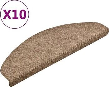 Samolepiace nášľapy na schody 10 ks krémové 65x21x4 cm vpichované
