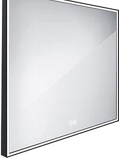 Nimco LED zrkadlo 70 × 70 cm čierne – dotykové s nastavením jasu a farby ZPC 13077VX-90