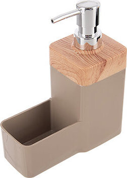 ORION BEIGE Wooden Dávkovač saponátu s organizérom 0,38 l hnedý UH