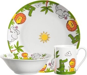 Gastro Detská jedálenská súprava krokodíl/slon/lev