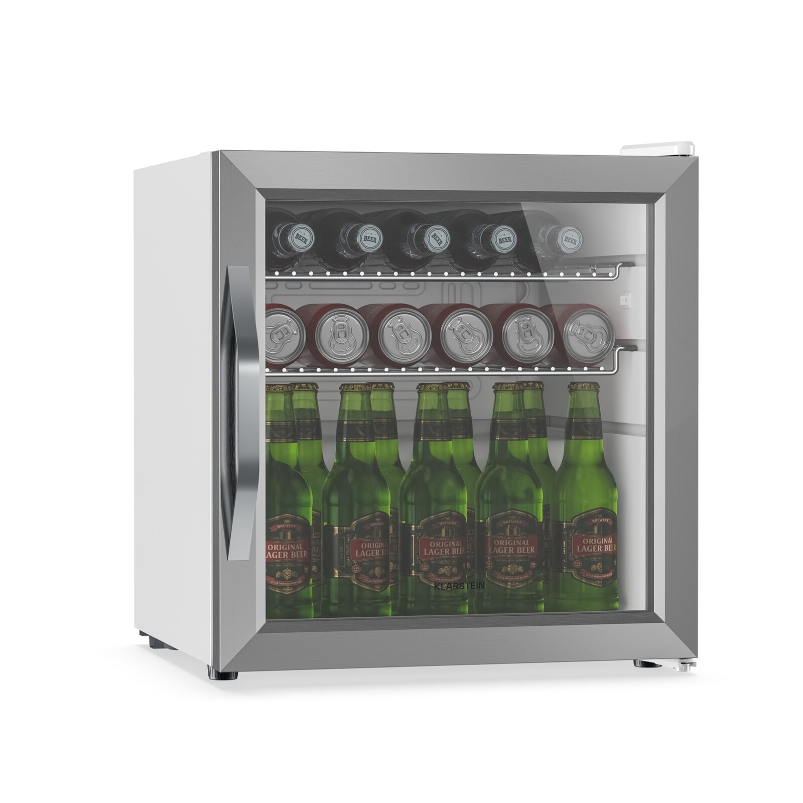 Klarstein Beersafe chladnička na nápoje so sklenenými dverami | 44 x 48 cm | Vnútorné LED osvetlenie | | Strieborno-biela