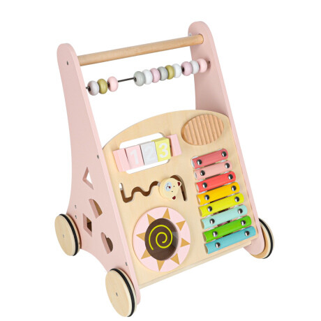 MG Walker drevené choditko s aktivitami, ružové