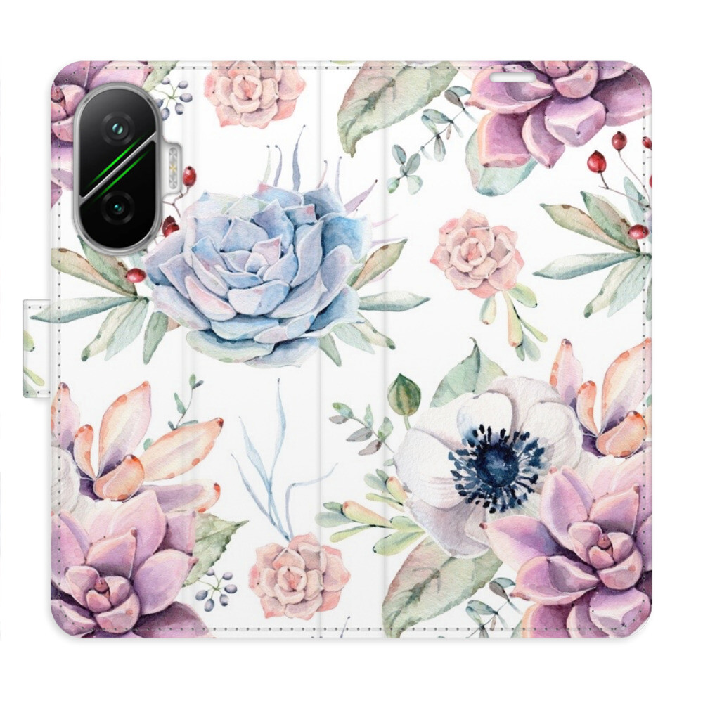Flipové puzdro iSaprio - Succulents Pattern - Poco F7