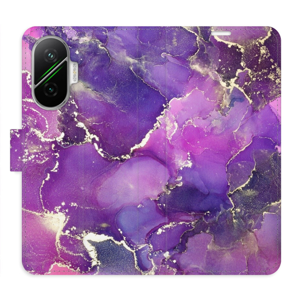 Flipové puzdro iSaprio - Purple Marble - Poco F7