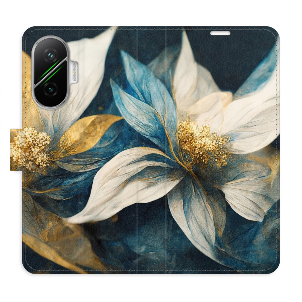 Flipové puzdro iSaprio - Gold Flowers - Poco F7