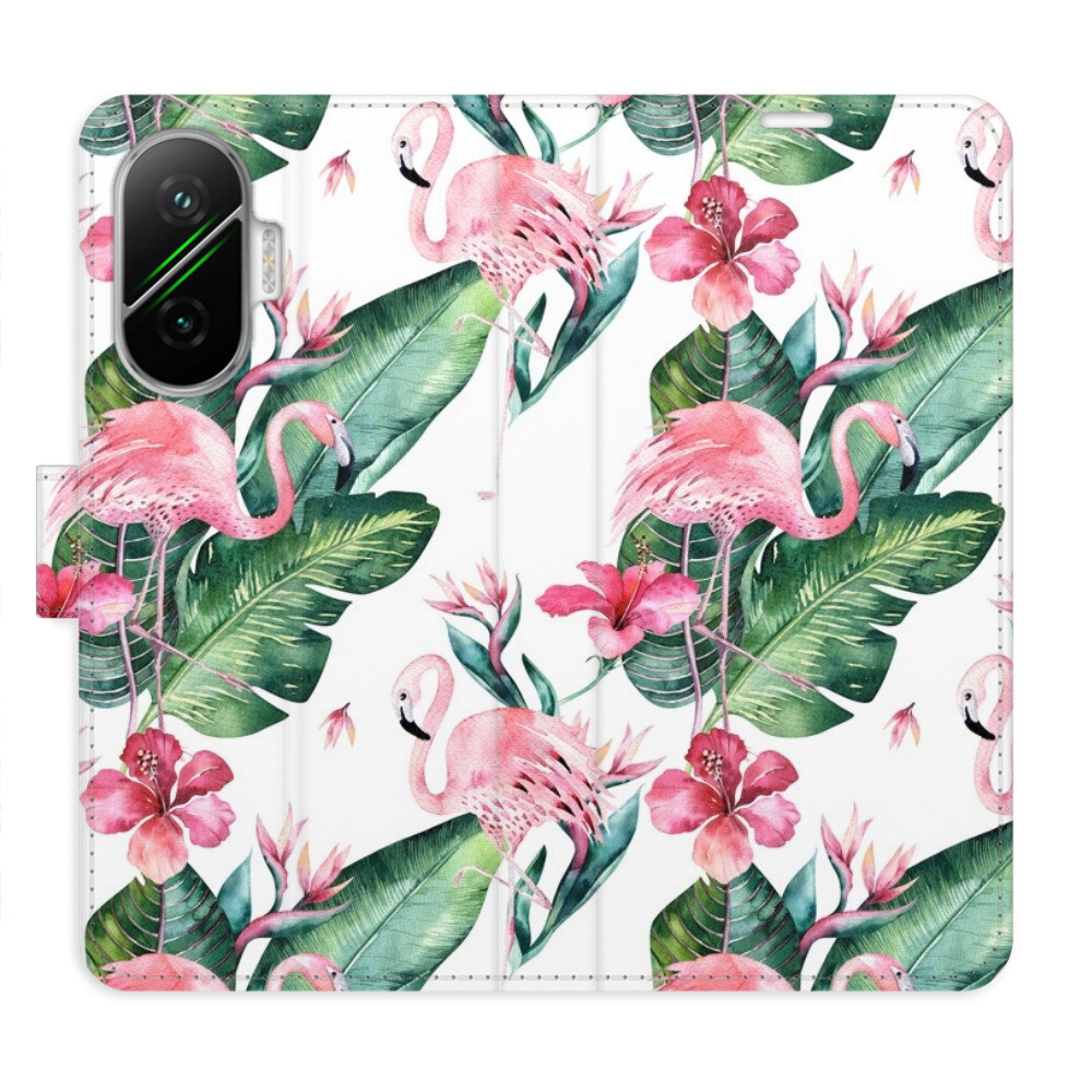 Flipové puzdro iSaprio - Flamingos Pattern - Poco F7