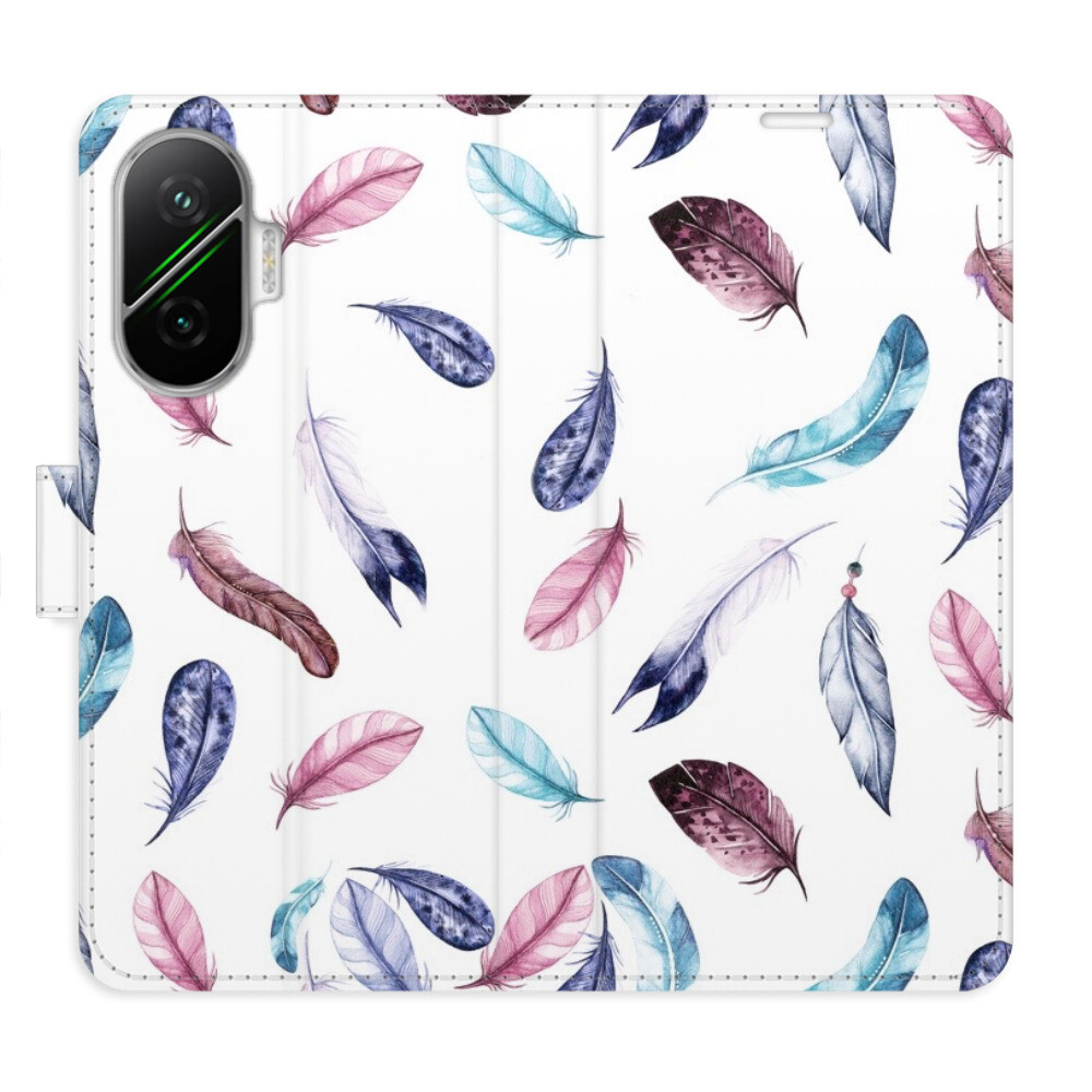 Flipové puzdro iSaprio - Colorful Feathers - Poco F7