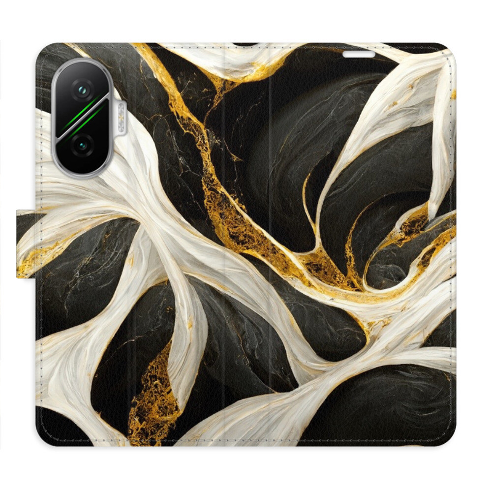 Flipové puzdro iSaprio - BlackGold Marble - Poco F7