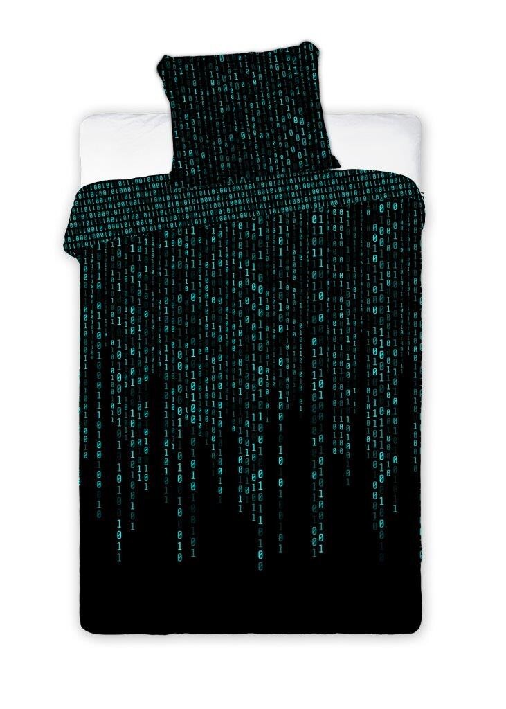 Bavlněné svítící povlečení Young 032 140x200 cm + 70x80 cm černé