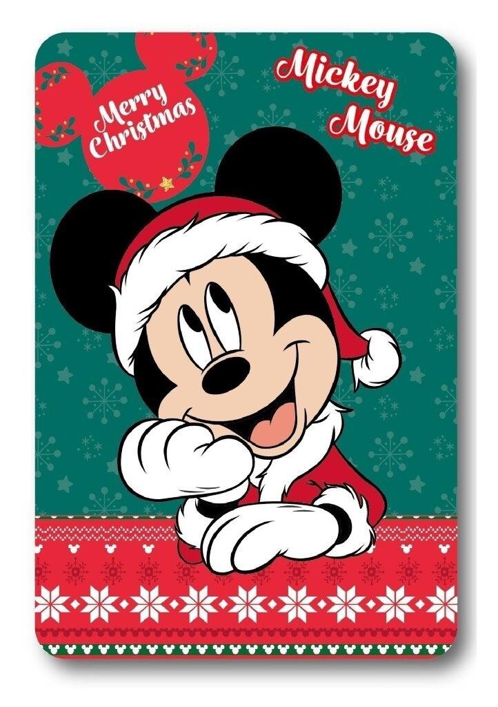 Dětská fleecová deka Polar Christmas Mickey Mouse 100x140 cm zelená