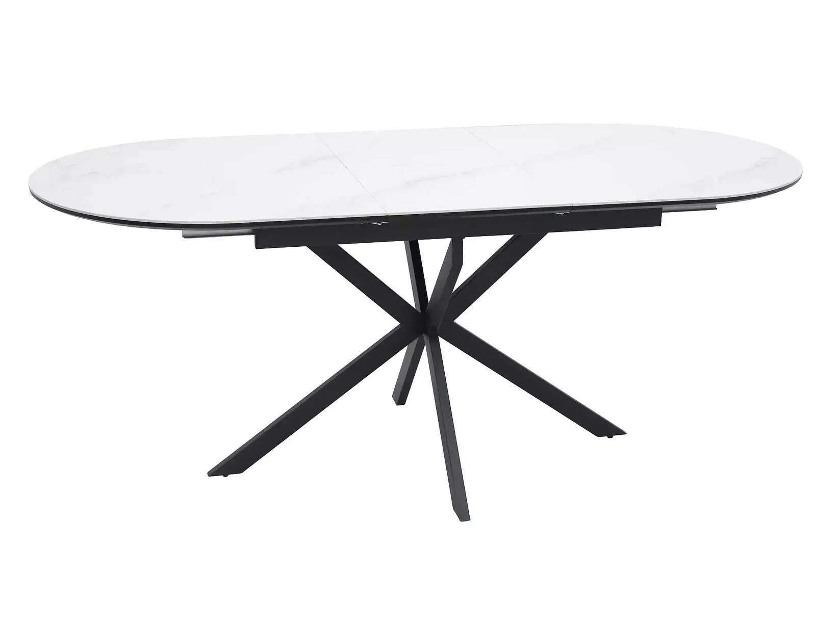 Jídelní rozkládací stůl Gaston 140/180 cm keramika bílý mramor/černý