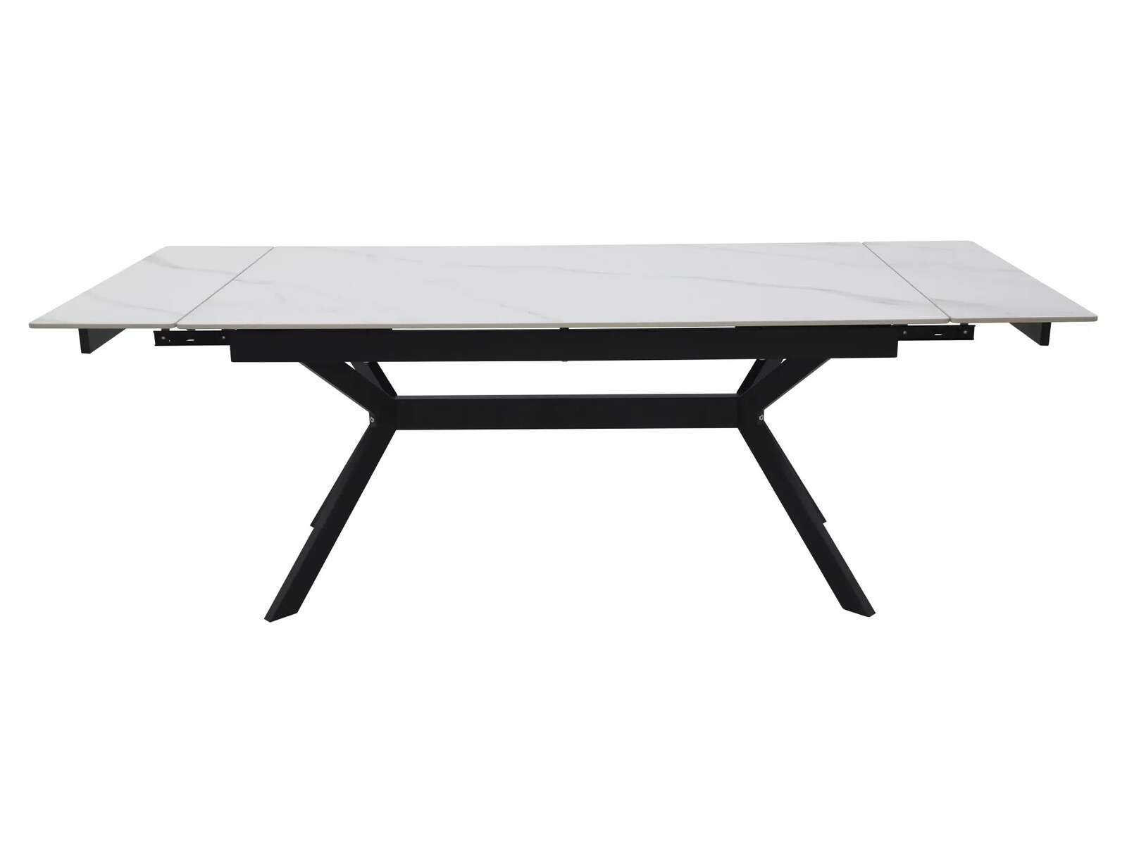 Jídelní rozkládací stůl Imperia 180/240 cm keramika bílý mramor/černý