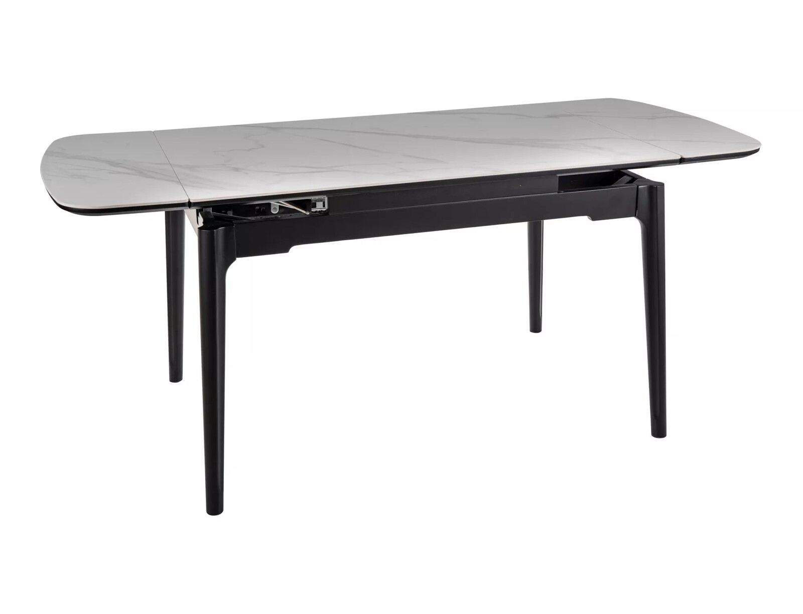 Jídelní rozkládací stůl Sento 120/180 cm keramika bílý mramor/černý