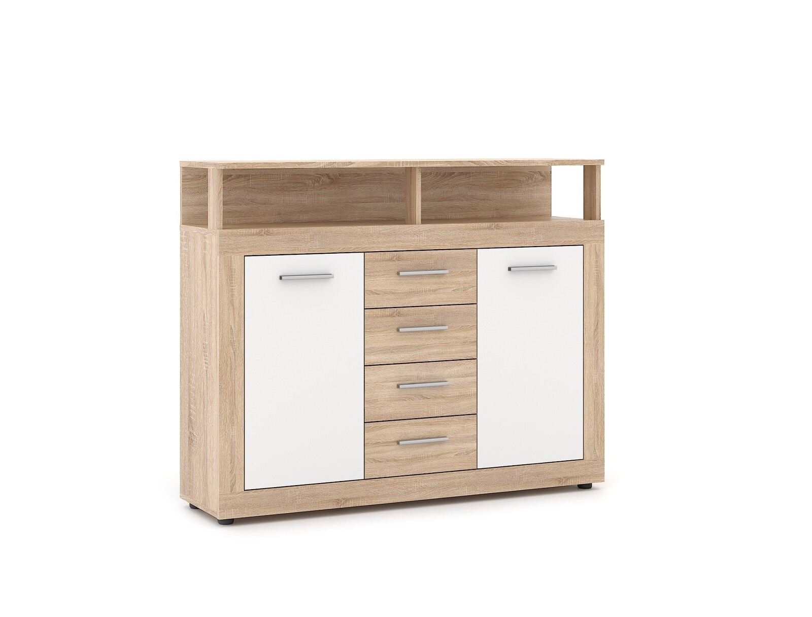 Komoda Luna 119 cm dub Sonoma/bílá II