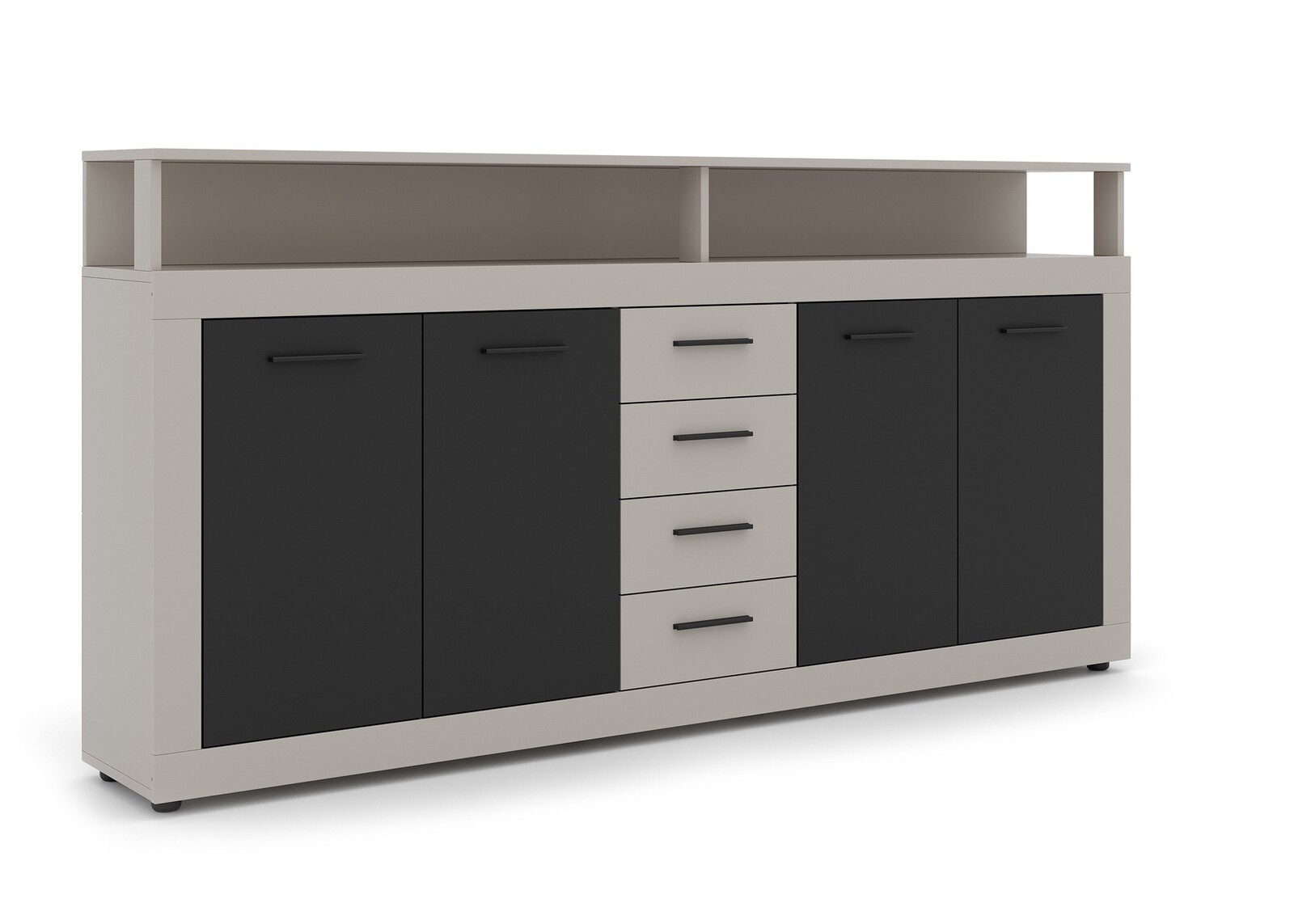 Komoda Luna 190 cm kašmírová/černá