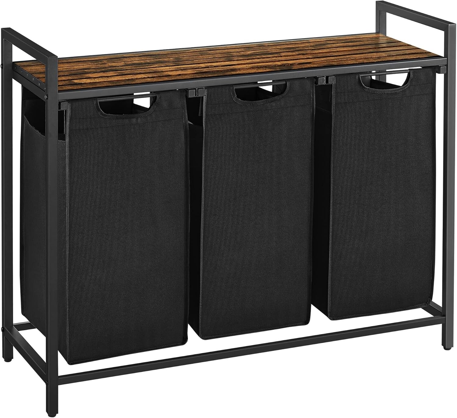 Koš na prádlo Vasagle Ovules 114 l černý/hnědý