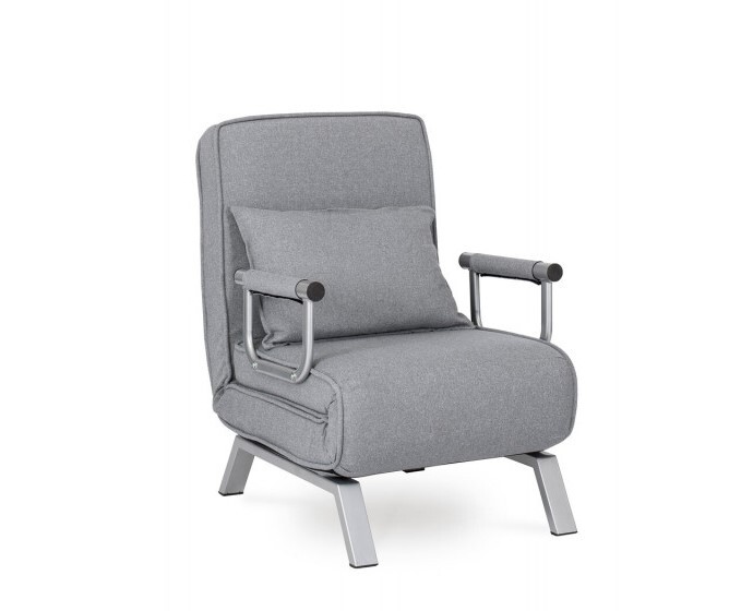 Polohovací rozkládací křeslo Bart šedé/stříbrné
