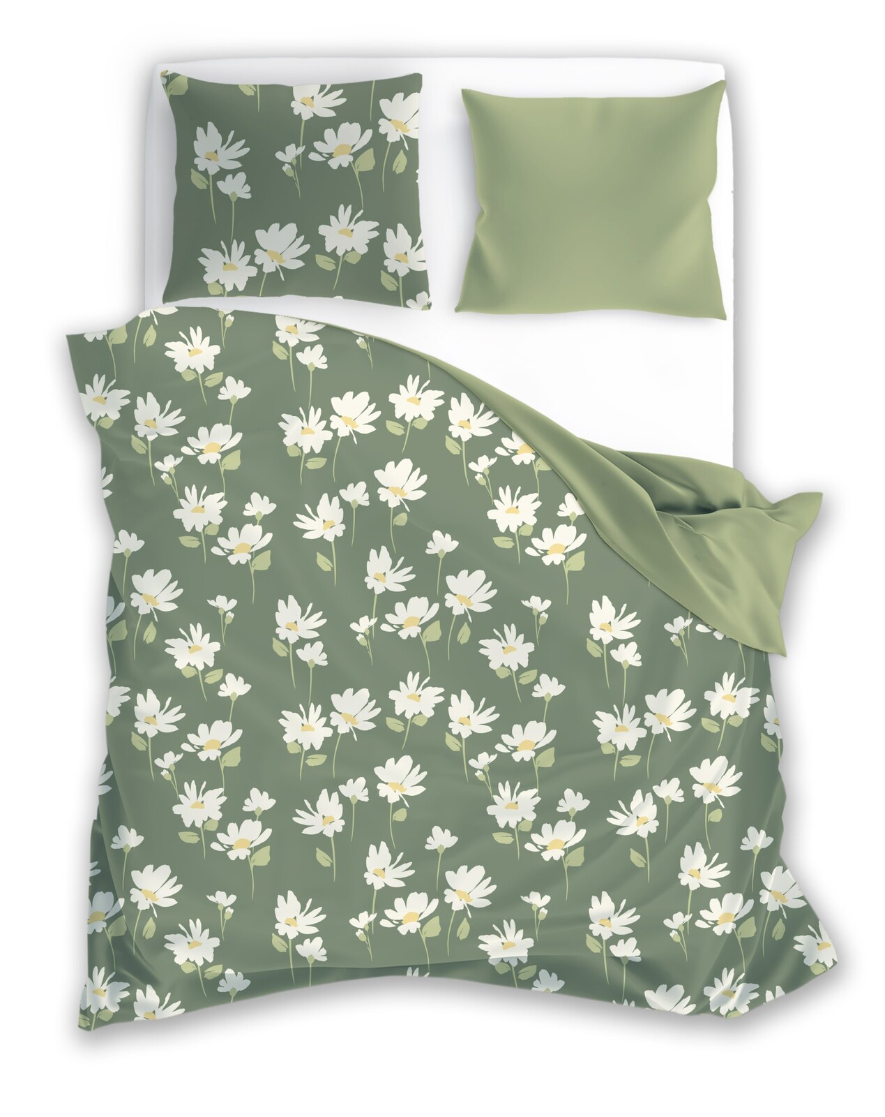 Povlečení z mikrovlákna Druk 002 160x200 cm +2x 70x80 cm zelené