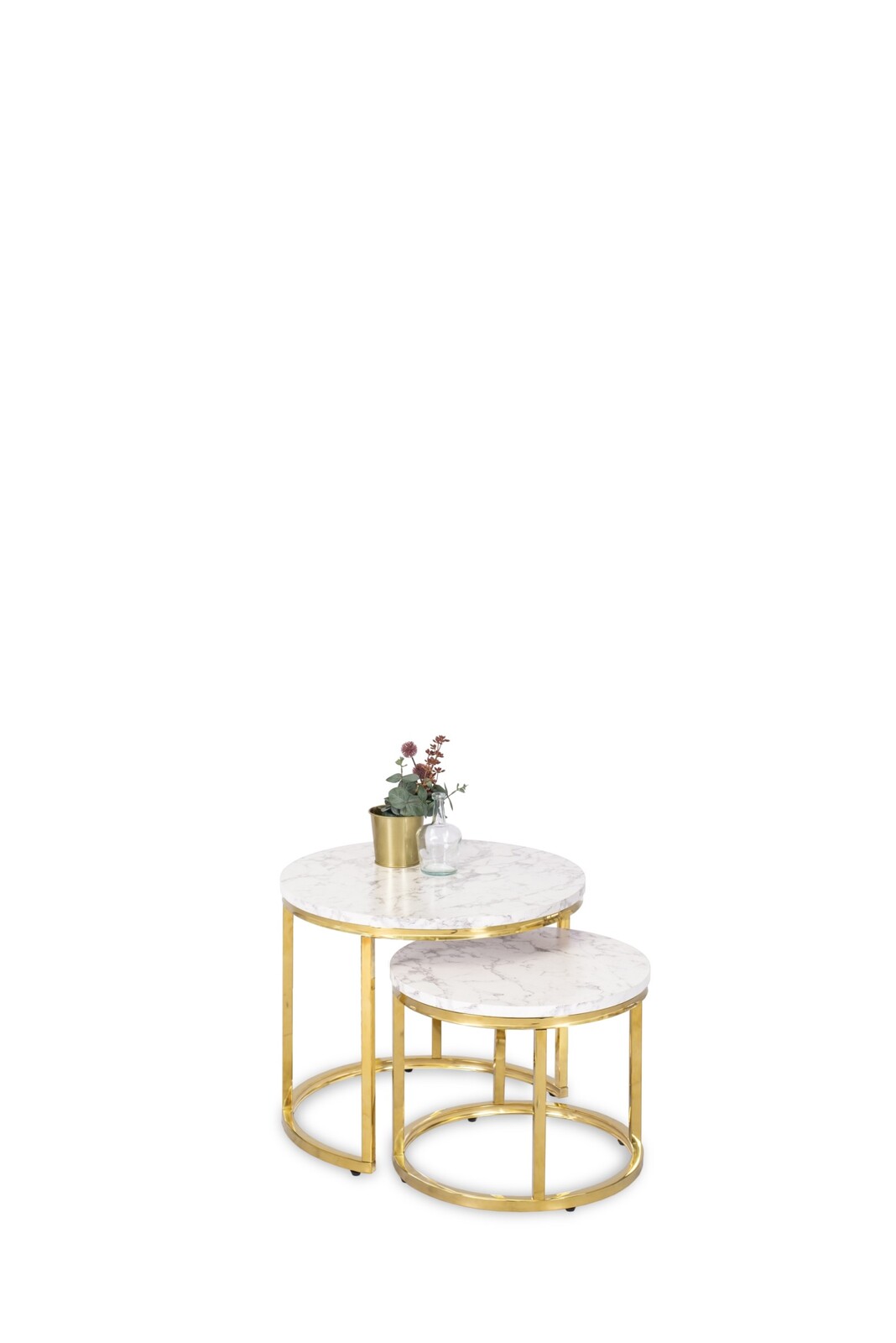Sada 2 ks konferenčních stolků Olis mramor/zlatá