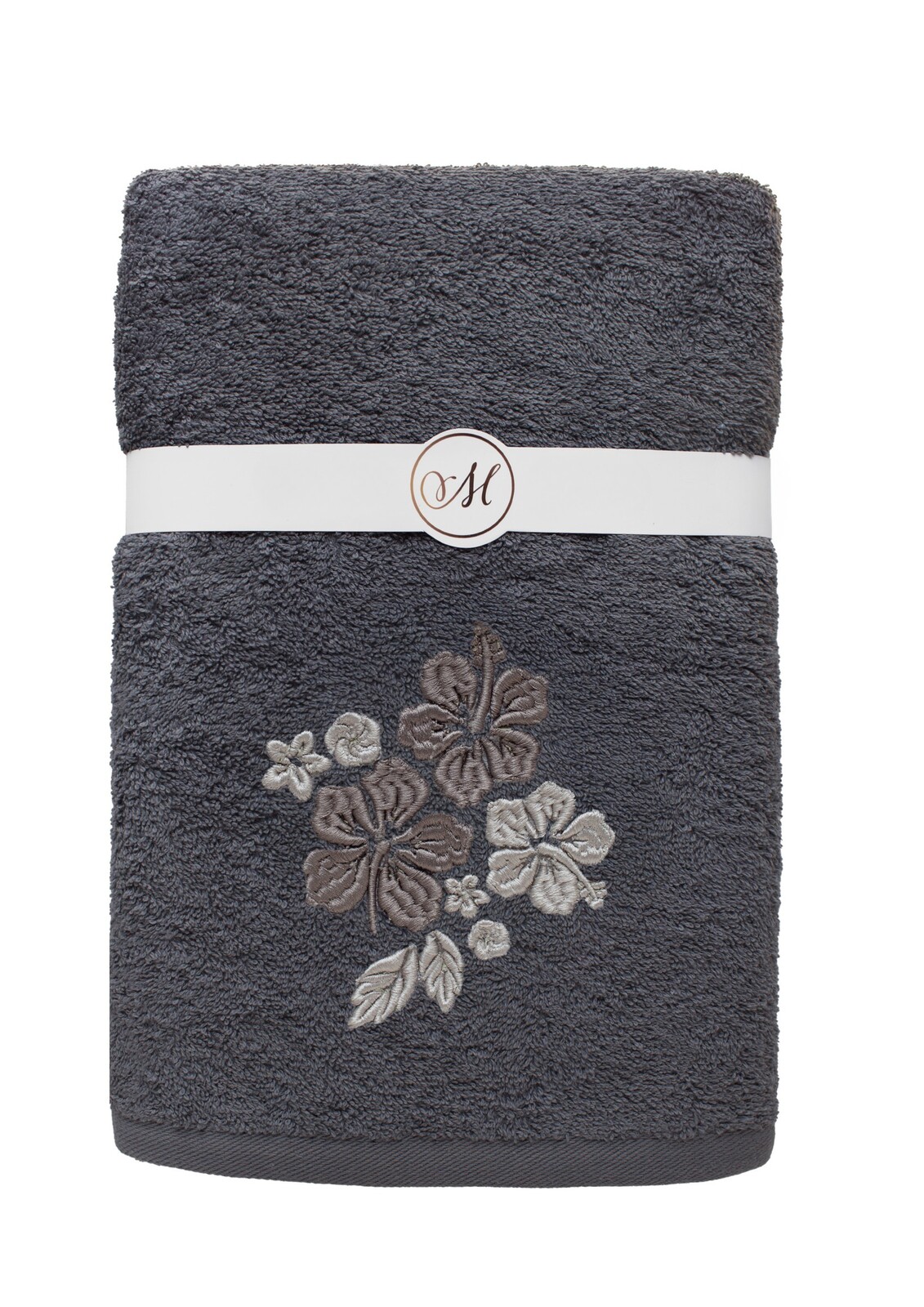 Sada 3 ks bavlněných ručníků Maribella 004 tmavě šedá/ibišek