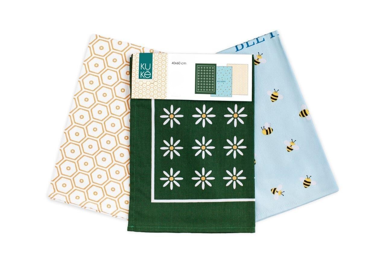 Sada 3 ks kuchyňských utěrek Kuke 026 40x60 cm vícebarevné