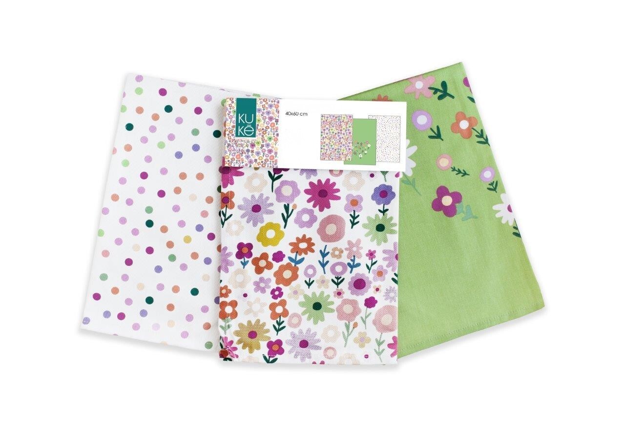 Sada 3 ks kuchyňských utěrek Kuke 027 40x60 cm vícebarevné