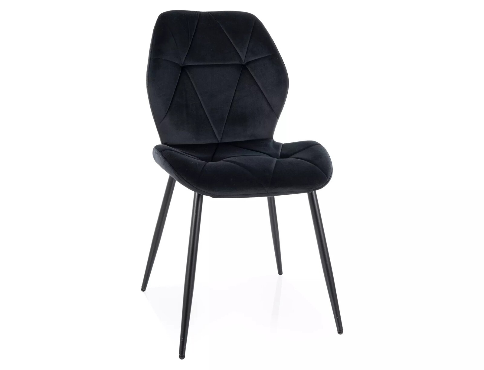 Sametová jídelní židle Rick černá