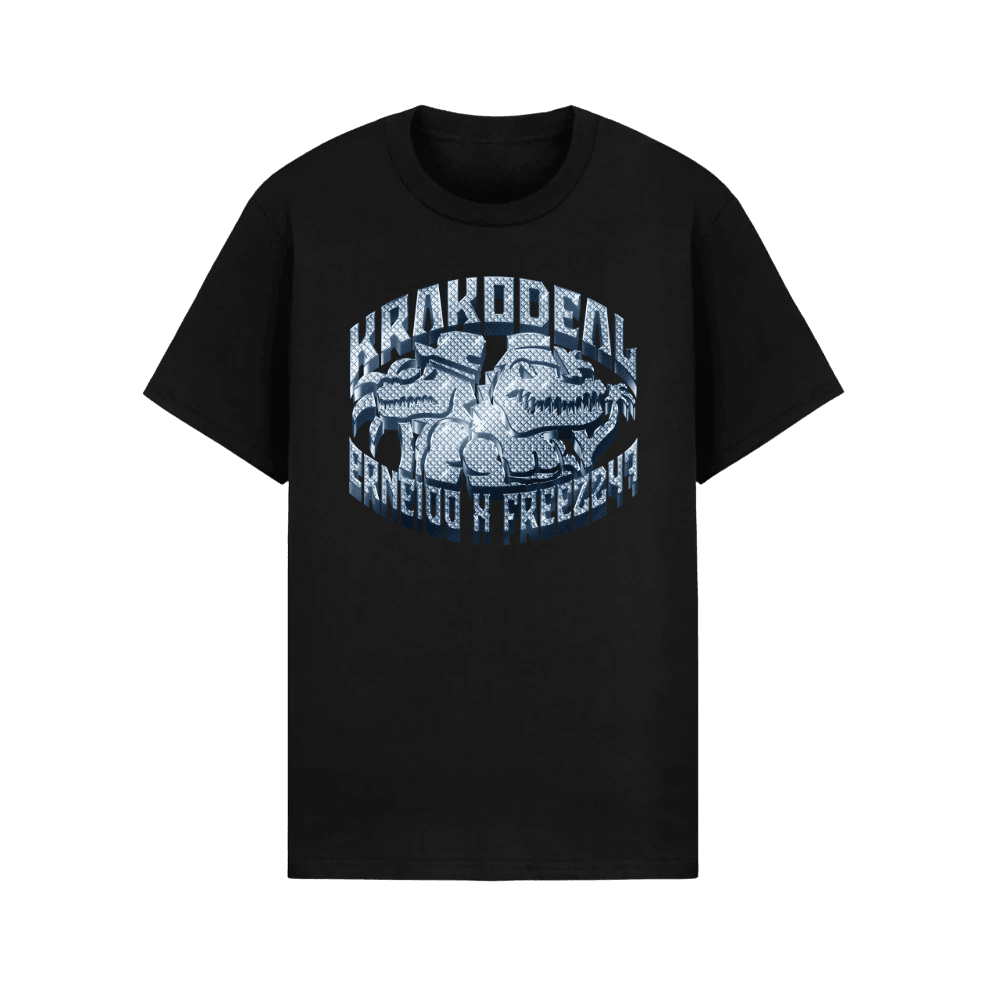 Erne100 x Freez247 tričko Krakodeal Čierna S