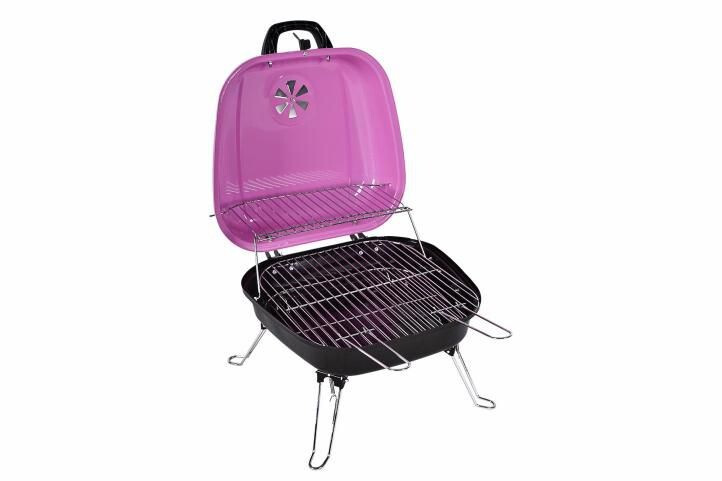 Garthen BBQ 5935 Kufríkový gril na drevené uhlie - ružový