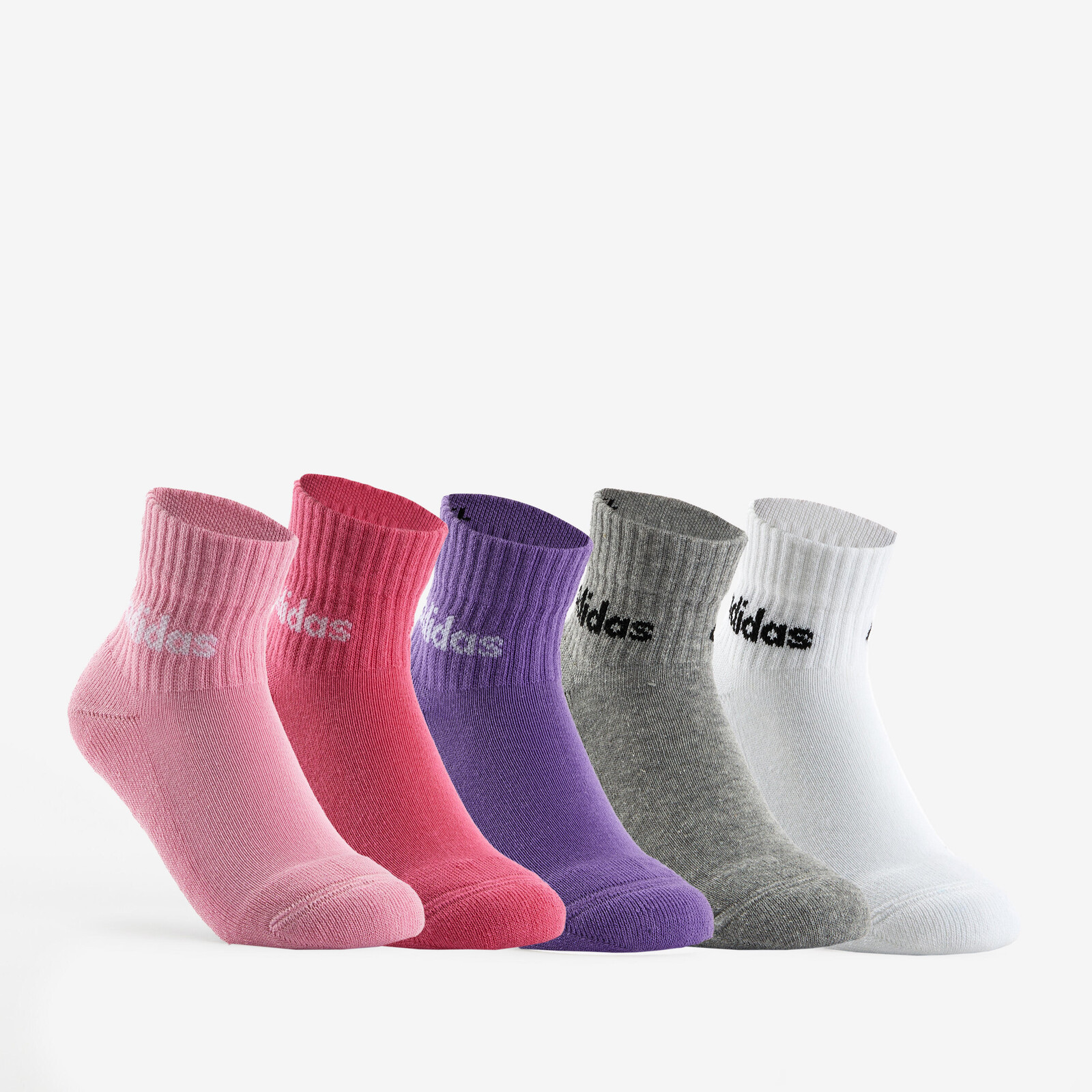 ADIDAS detské športové ponožky stredné 5 párov ružové