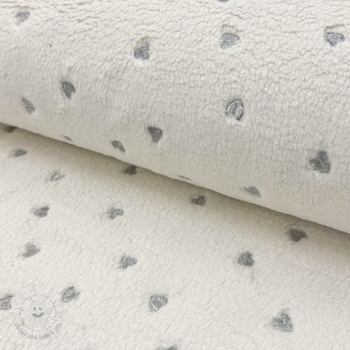 Kabátovina TEDDY Tossed hearts silver